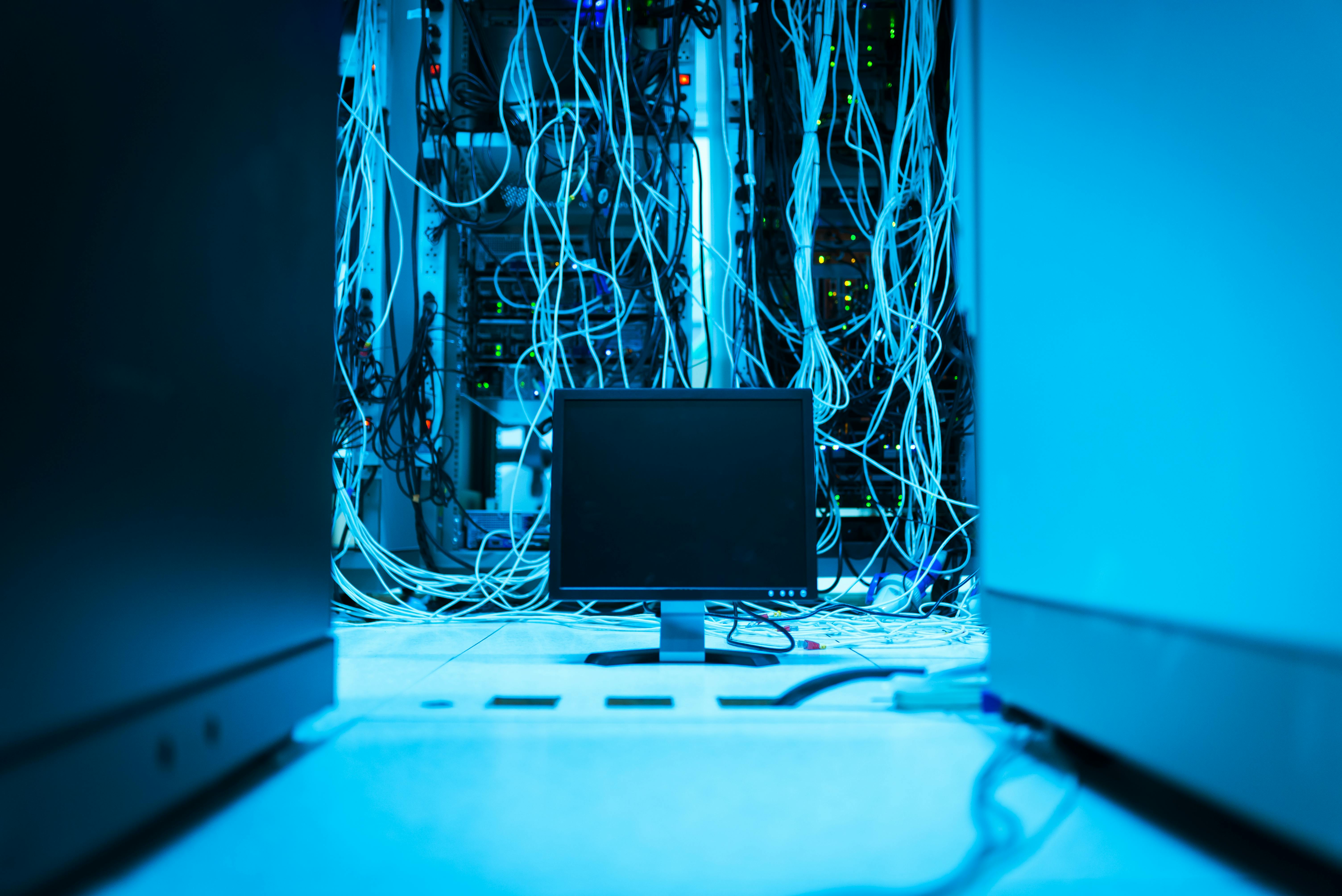 Server room with cables